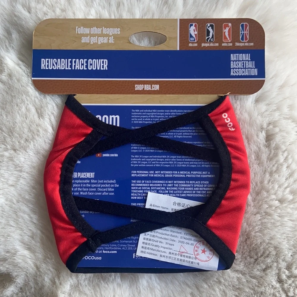 NBA face mask Portland Trail Blazers PDX basketball team red black